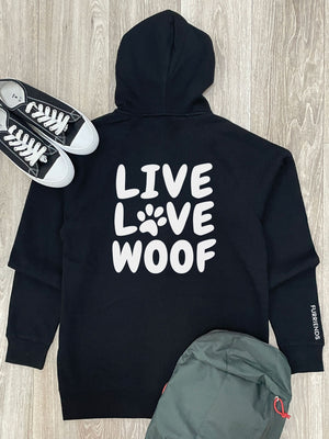 Live Love Woof Zip Front Hoodie