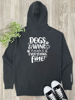 Dogs & Wine Make Everything Fine Zip Front Hoodie