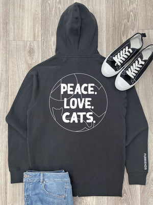 Peace. Love. Cats. Zip Front Hoodie