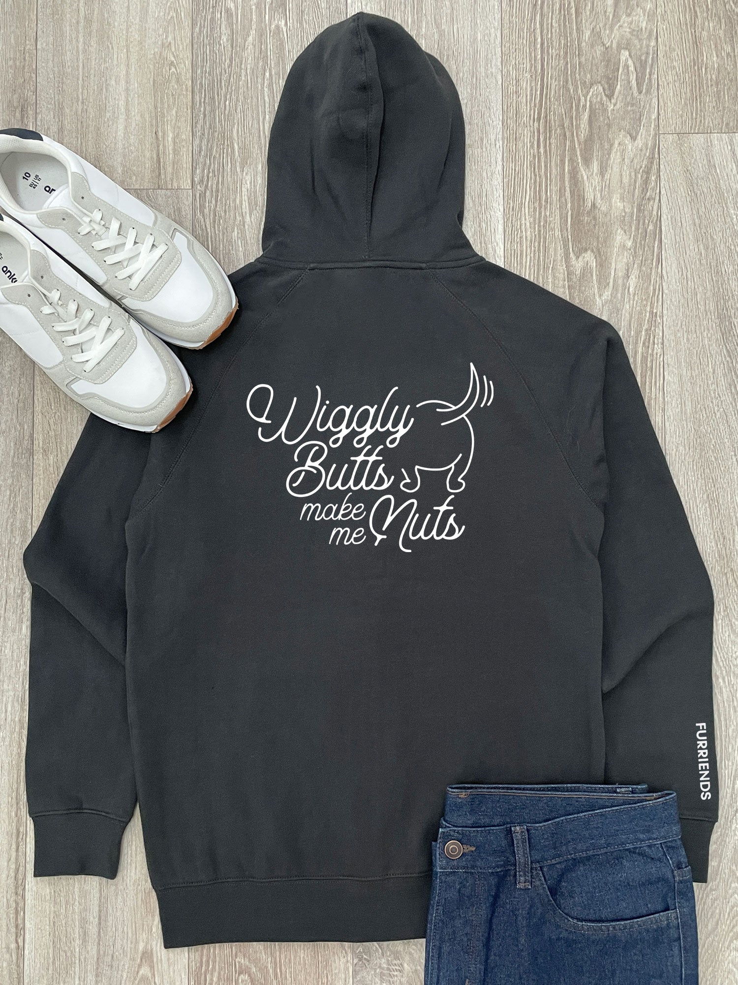 Wiggly Butts Make Me Nuts Zip Front Hoodie
