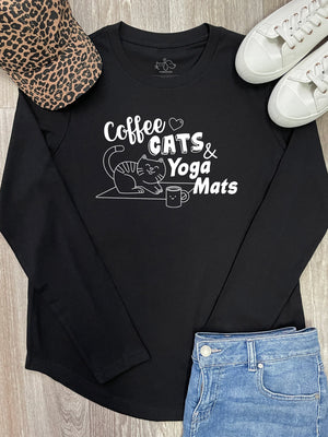 Coffee Cats & Yoga Mats Olivia Long Sleeve Tee
