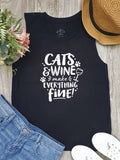 Cats & Wine Make Everything Fine Marley Tank