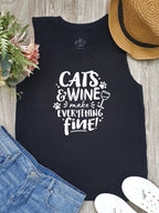 Cats & Wine Make Everything Fine Marley Tank