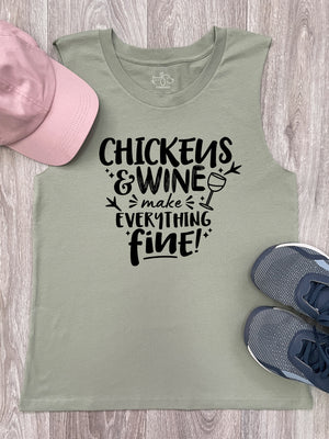 Chickens & Wine Make Everything Fine Marley Tank