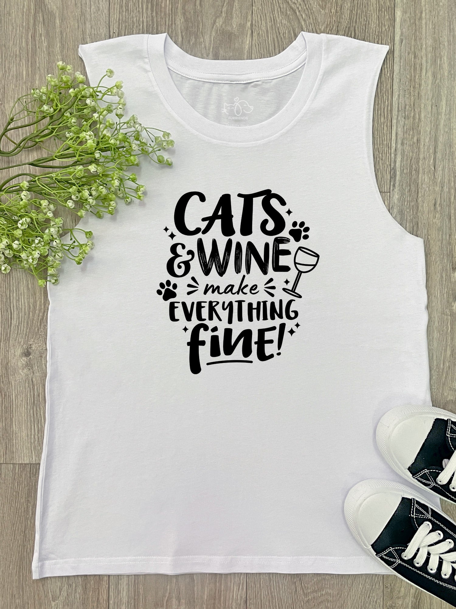 Cats & Wine Make Everything Fine Marley Tank