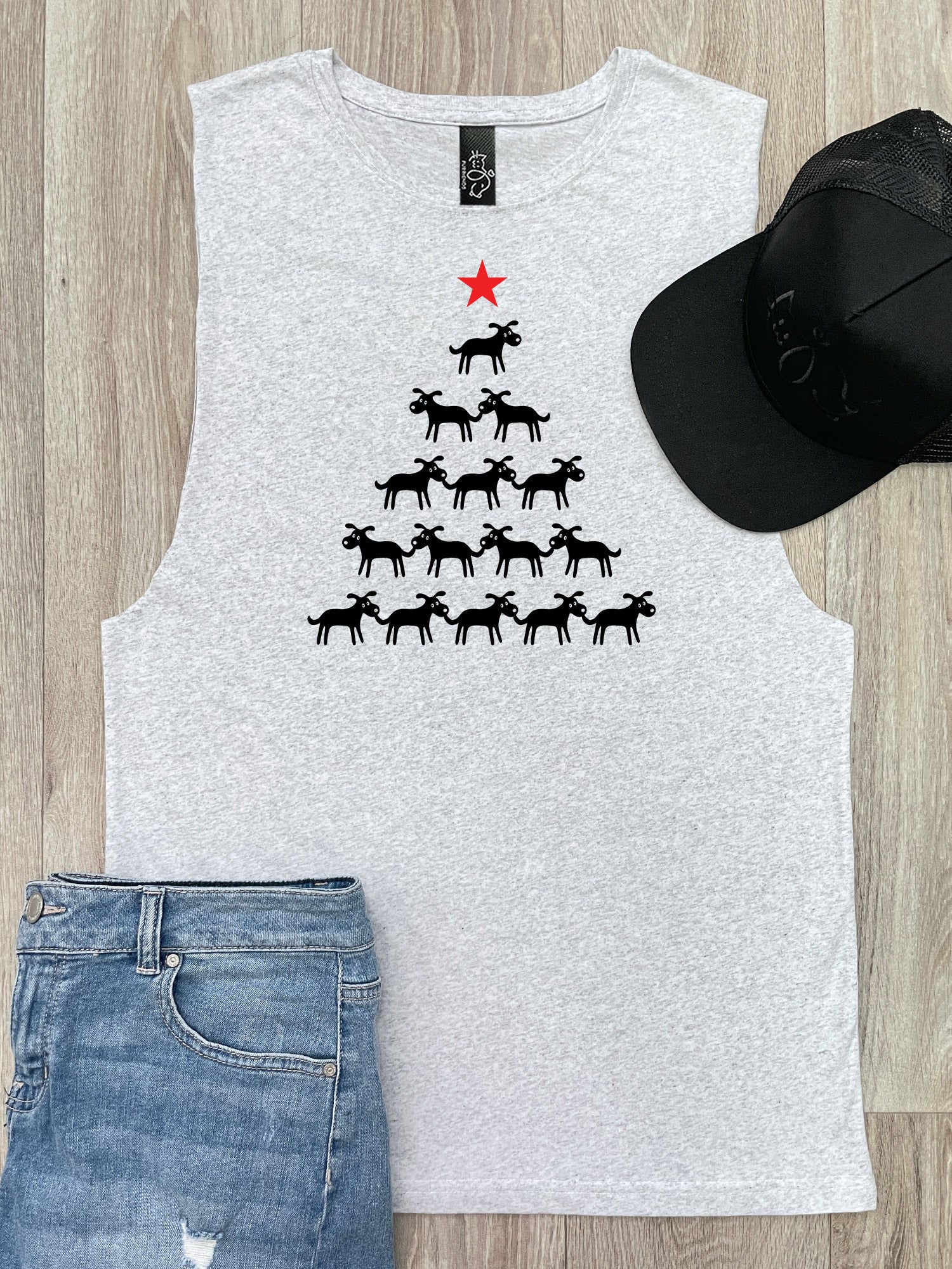 K9 Christmas Tree Axel Drop Armhole Muscle Tank