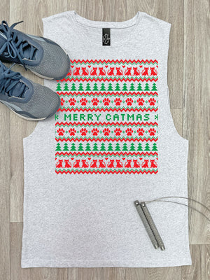 Merry Catmas Ugly Sweater Axel Drop Armhole Muscle Tank