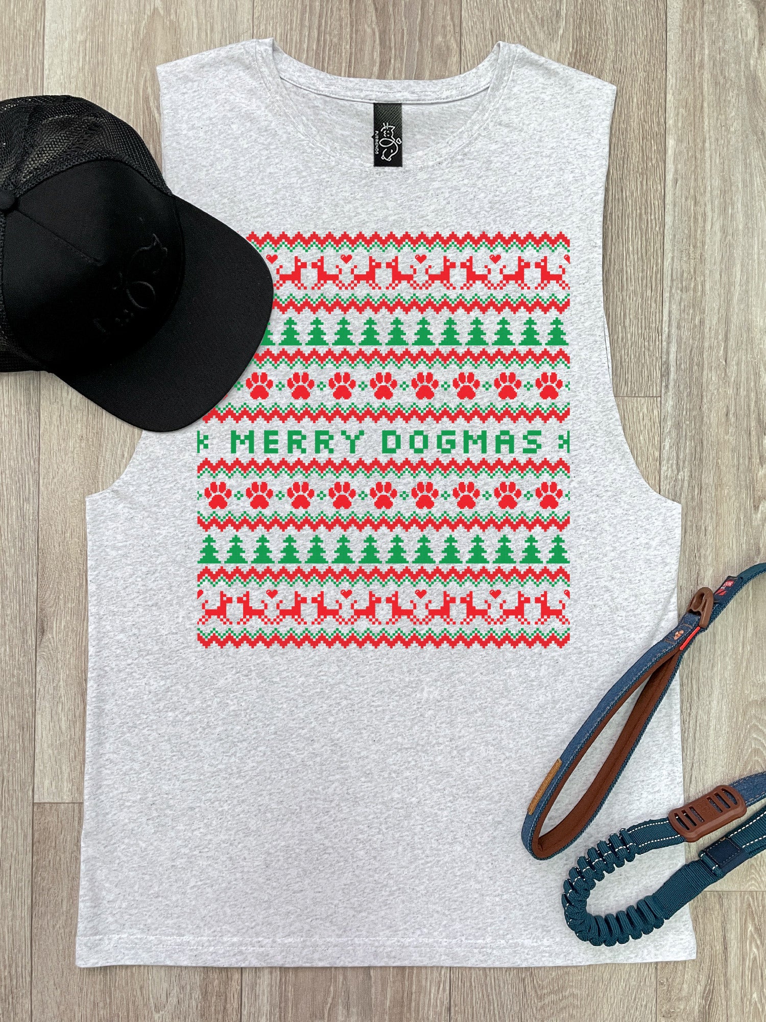 Merry Dogmas Ugly Sweater Axel Drop Armhole Muscle Tank