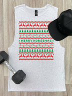 Merry Horsemas Ugly Sweater Axel Drop Armhole Muscle Tank
