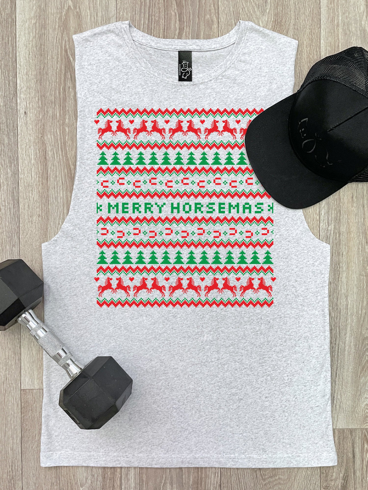Merry Horsemas Ugly Sweater Axel Drop Armhole Muscle Tank