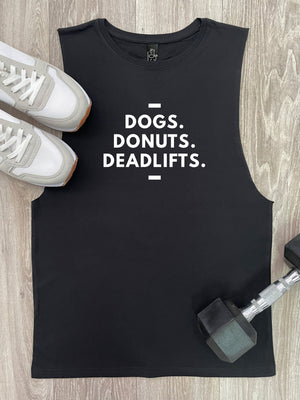 Dogs. Donuts. Deadlifts. Axel Drop Armhole Muscle Tank