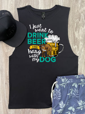 Drink Beer & Hang With My Dog Axel Drop Armhole Muscle Tank