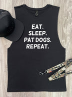 Eat. Sleep. Pat Dogs. Repeat. Axel Drop Armhole Muscle Tank