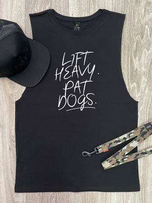 Lift Heavy. Pat Dogs. Axel Drop Armhole Muscle Tank