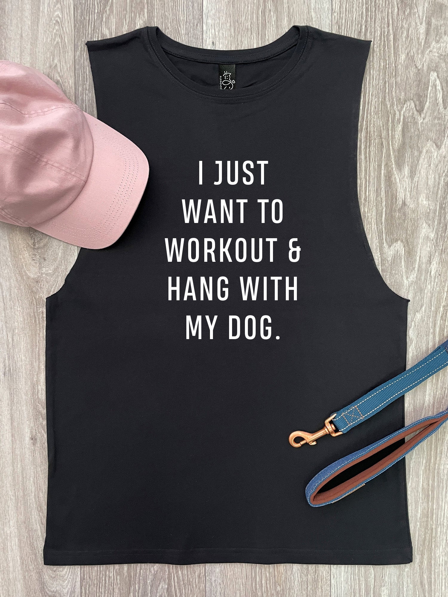 Workout & Hang With My Dog Axel Drop Armhole Muscle Tank