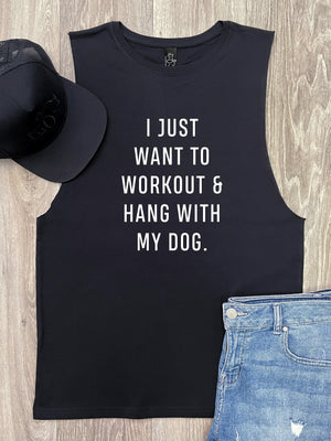 Workout & Hang With My Dog Axel Drop Armhole Muscle Tank