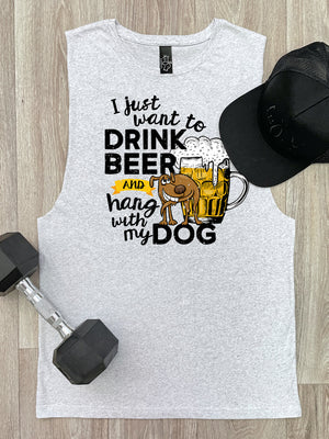 Drink Beer & Hang With My Dog Axel Drop Armhole Muscle Tank