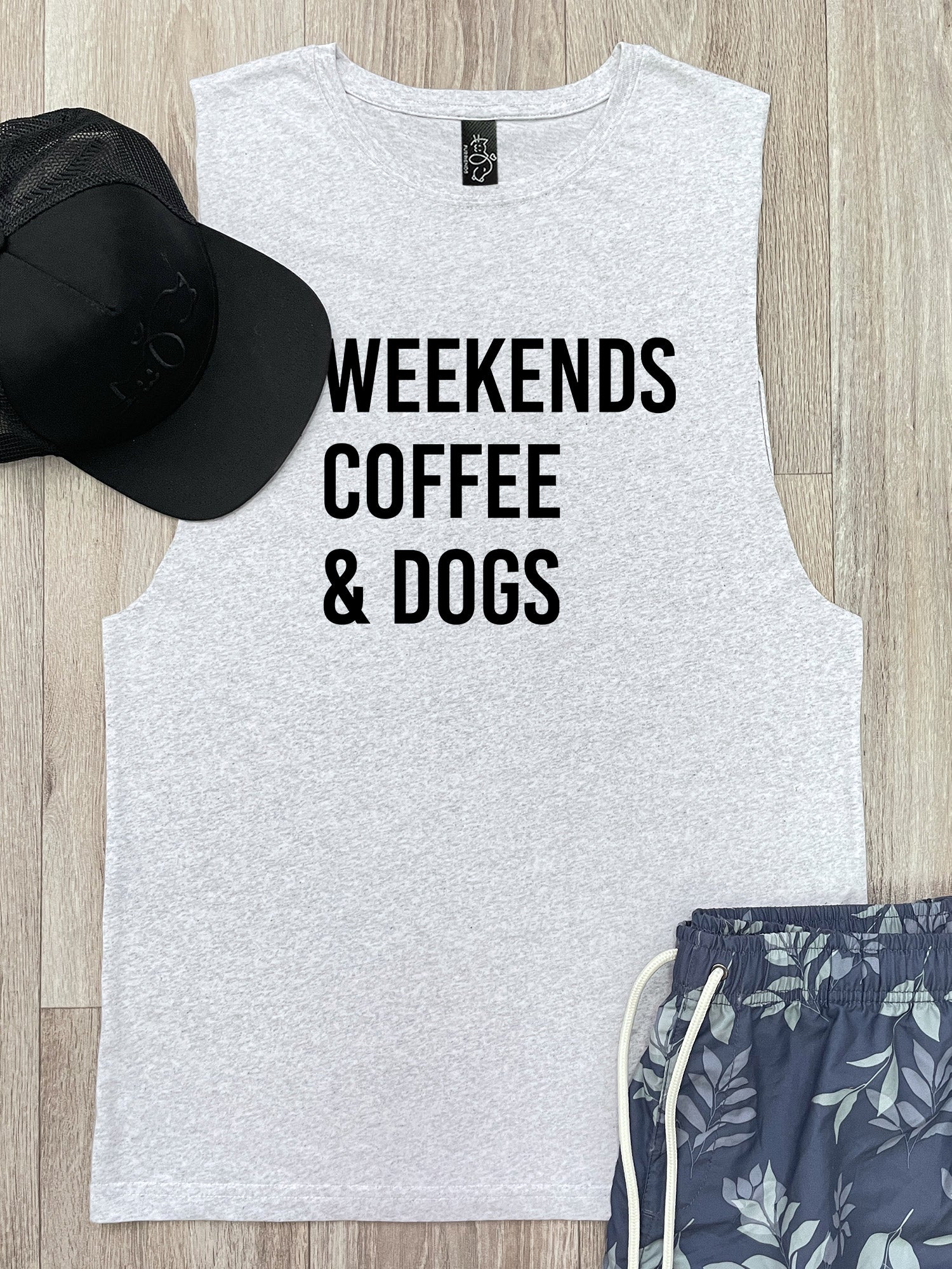 Weekends Coffee & Dogs Axel Drop Armhole Muscle Tank