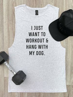 Workout & Hang With My Dog Axel Drop Armhole Muscle Tank