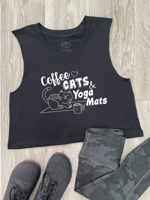 Coffee Cats & Yoga Mats Myah Crop Tank