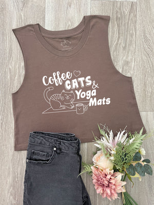 Coffee Cats & Yoga Mats Myah Crop Tank