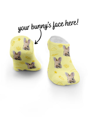 Custom Rabbit Face No-Show Socks
