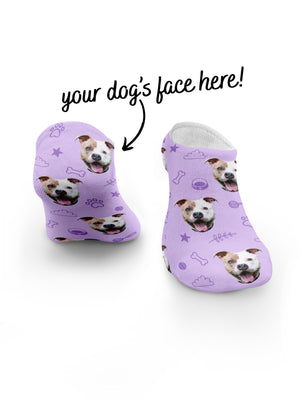 Custom Dog Face No-Show Socks