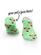Custom Farm Animal Face No-Show Socks