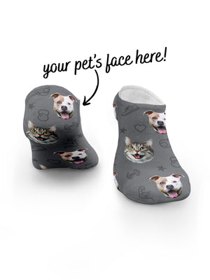 Custom Pet Face Gym Theme No-Show Socks