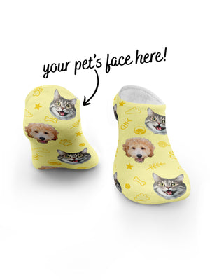 Custom Mixed Pet Face No-Show Socks