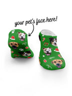 Custom Festive Theme Pet Face No-Show Socks