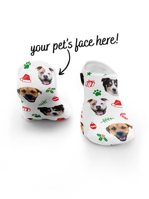 Custom Pet Face Festive Theme No-Show Socks