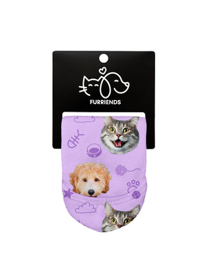 Custom Mixed Pet Face No-Show Socks