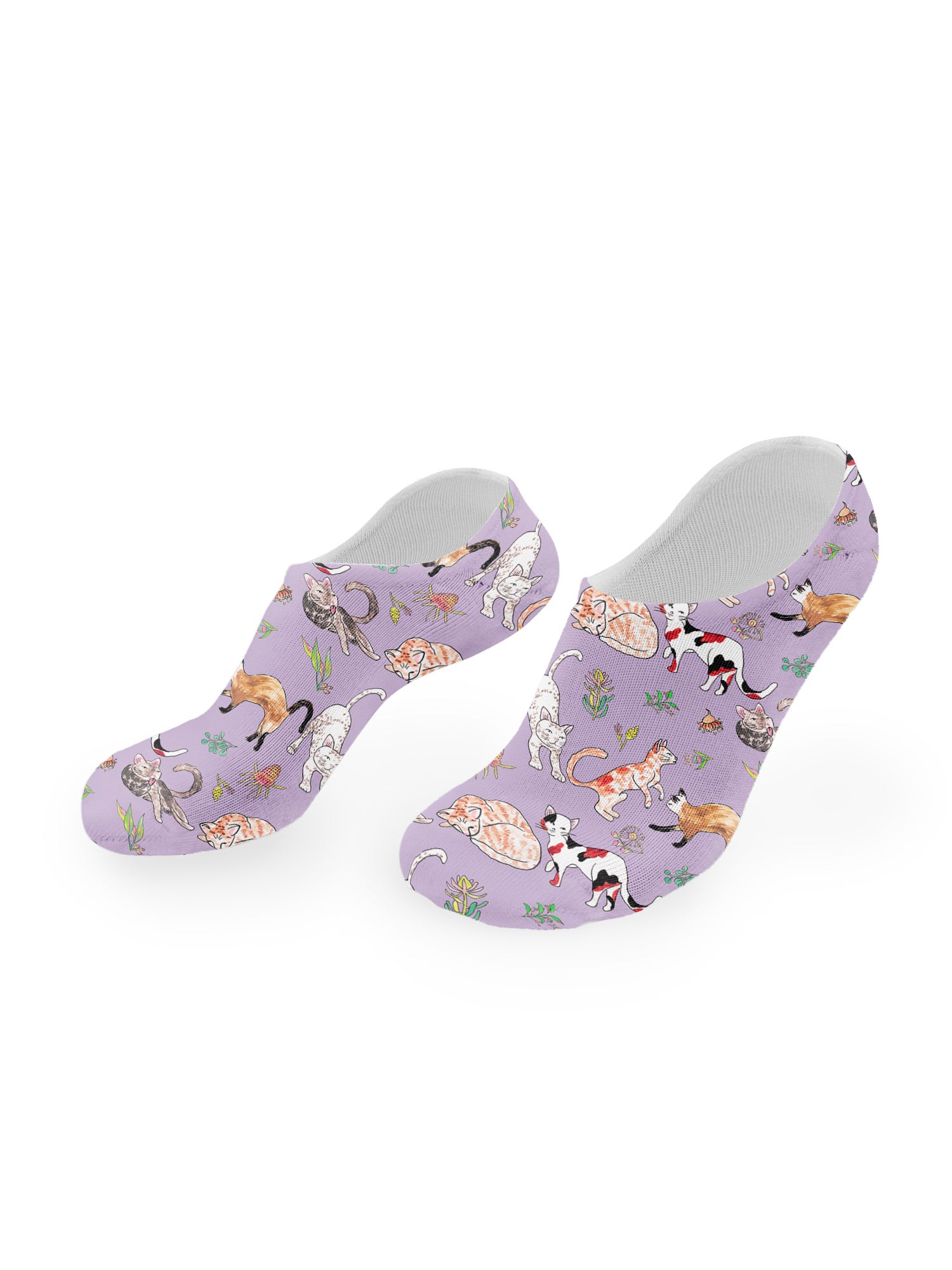 Feline Fine No Show Socks