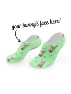 Custom Rabbit Face No-Show Socks