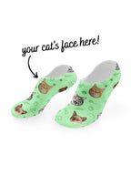 Custom Cat Face No-Show Socks