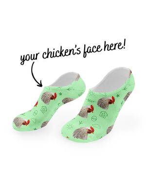 Custom Chicken Face No-Show Socks