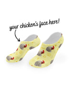Custom Chicken Face No-Show Socks