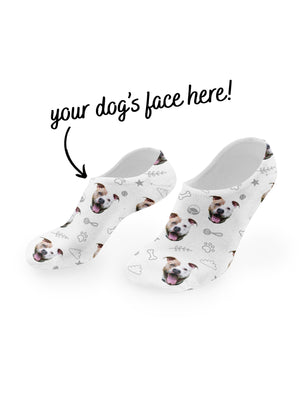 Custom Dog Face No-Show Socks