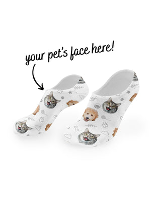 Custom Mixed Pet Face No-Show Socks