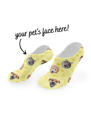 Custom Mixed Pet Face No-Show Socks