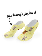 Custom Rabbit Face No-Show Socks