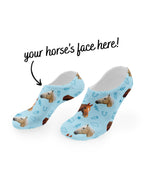 Custom Horse Face No-Show Socks