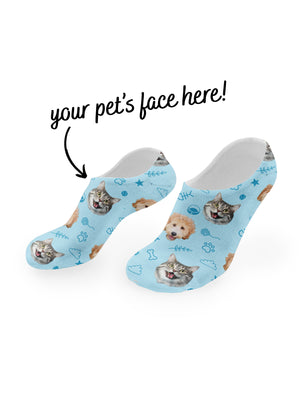 Custom Mixed Pet Face No-Show Socks