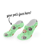 Custom Mixed Dog & Cat Face No-Show Socks