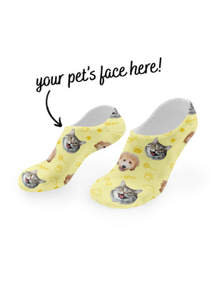 Custom Mixed Pet Face No-Show Socks