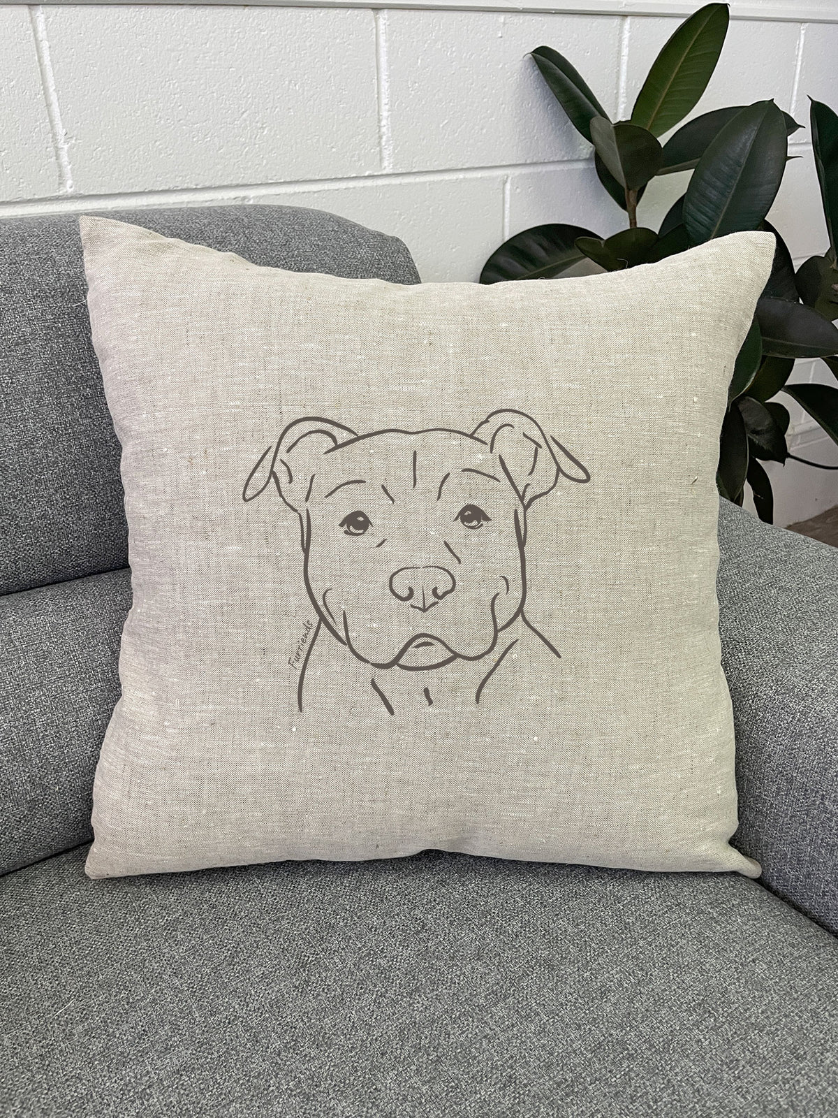American Staffordshire Terrier Linen Cushion Cover