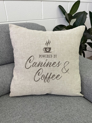 Canines & Coffee Linen Cushion Cover