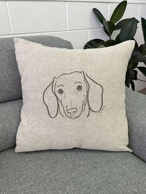 Dachshund Linen Cushion Cover
