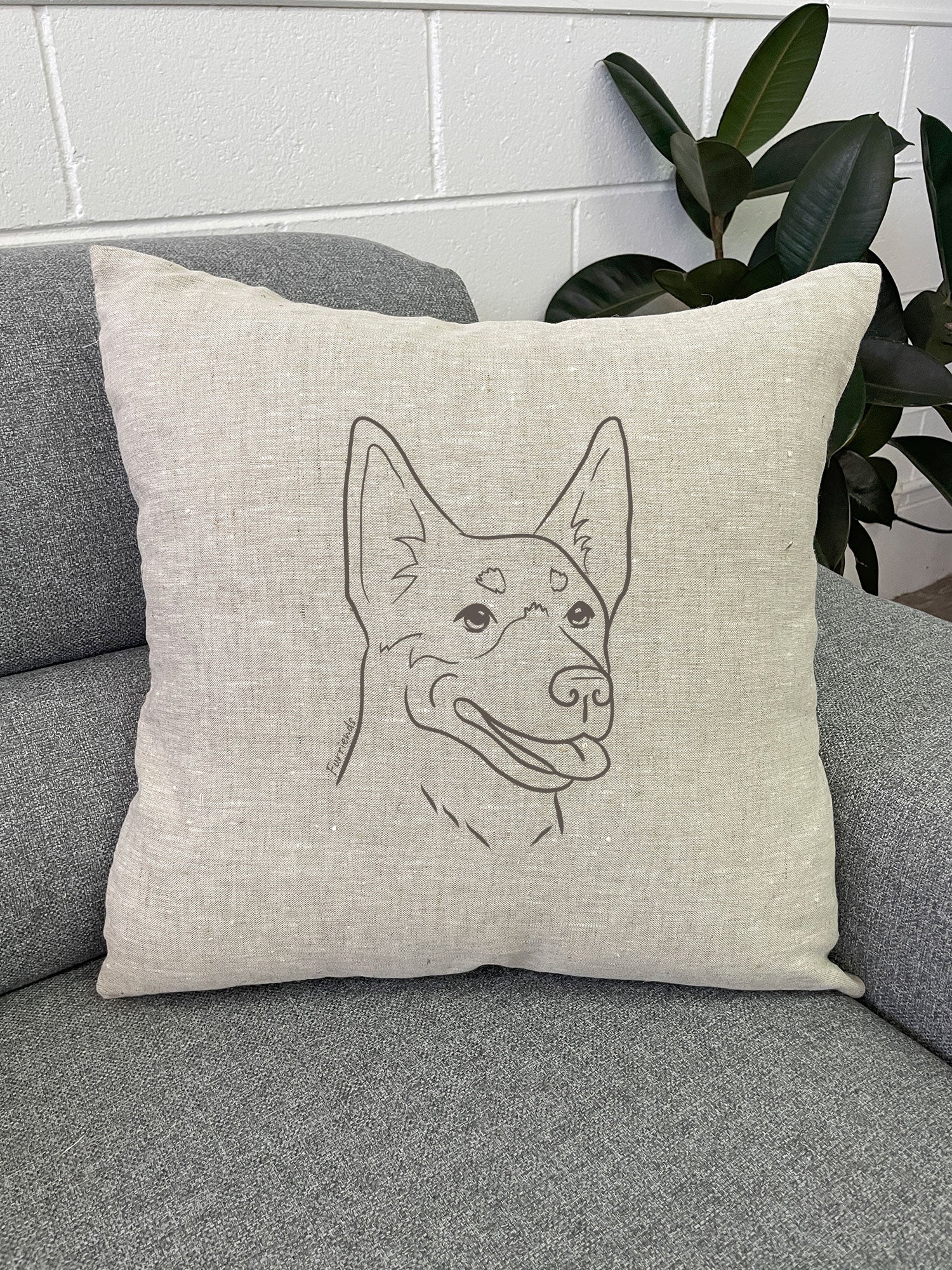 Kelpie Linen Cushion Cover